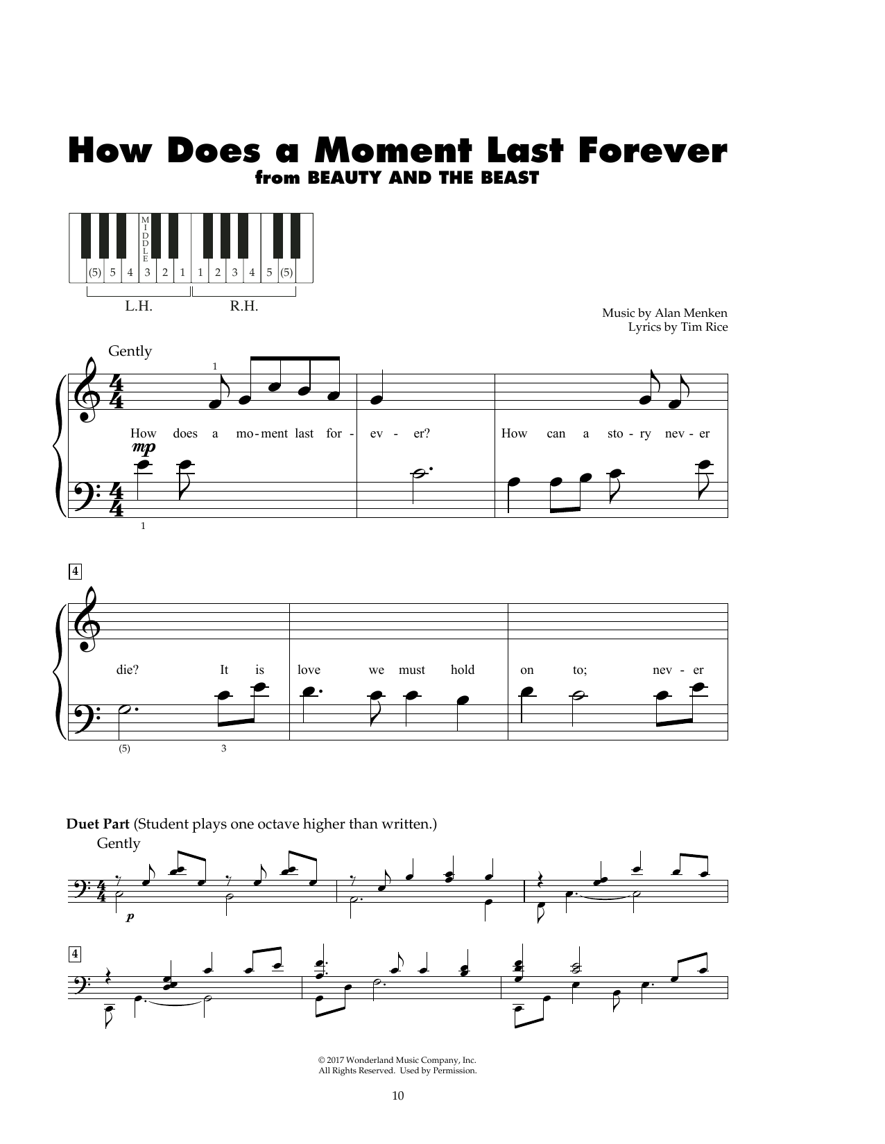 Product picture to: How Does A Moment Last Forever (from Beauty and the Beast)