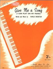 cover: Give Me A Song (I Can Play On My Piano), Harold Orenstein