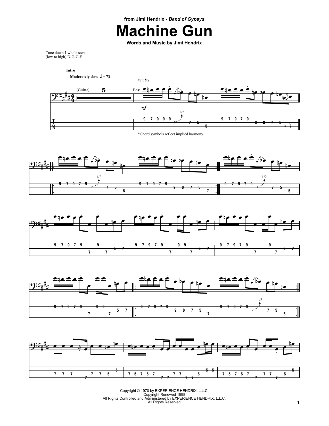 Produktgalerie: Seite 1 von 1 Machine Gun, Jimi Hendrix, E-Bass
