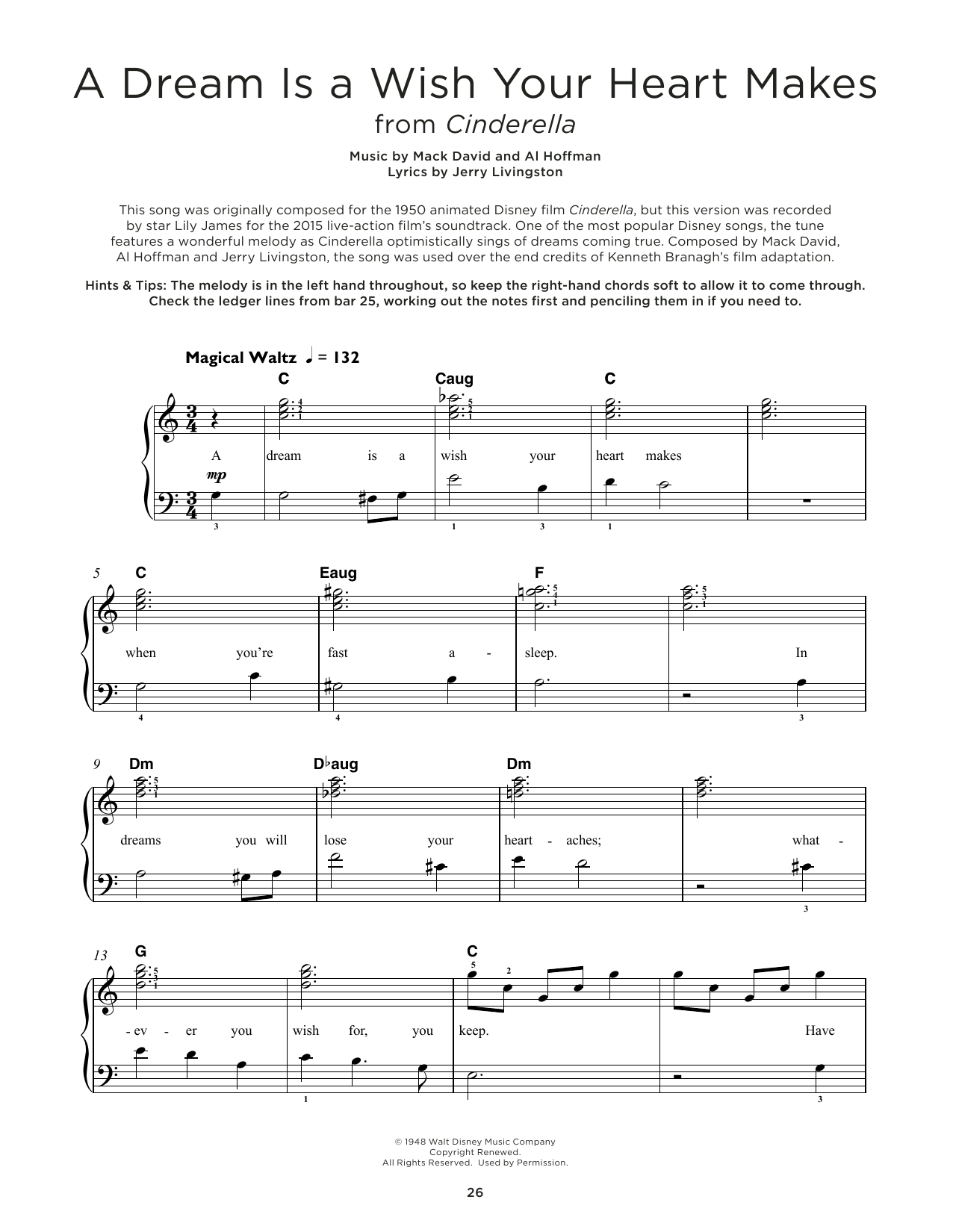 Produktbild zu: A Dream Is A Wish Your Heart Makes (from Cinderella)
