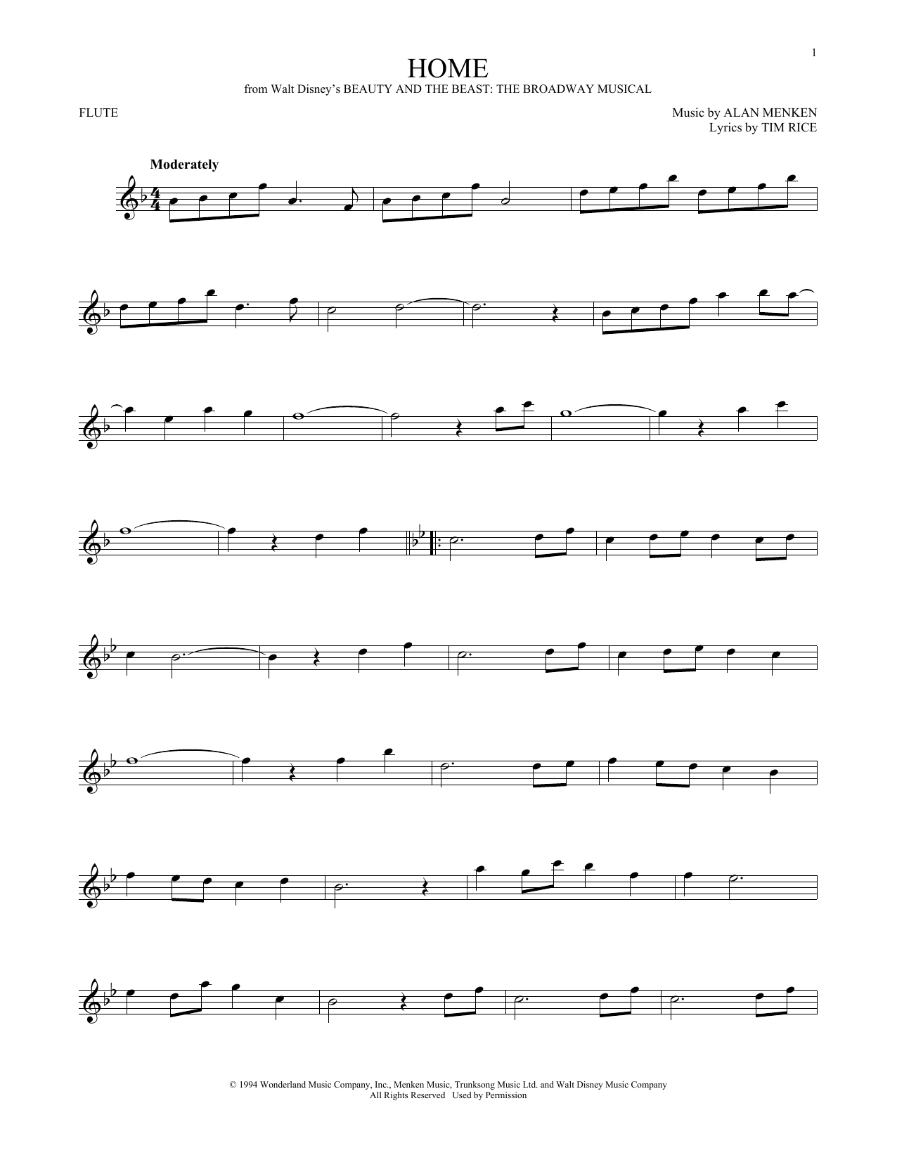 Product gallery: Page 1 of 1 Home (from Beauty and the Beast: The Broadway Musical), Alan Menken