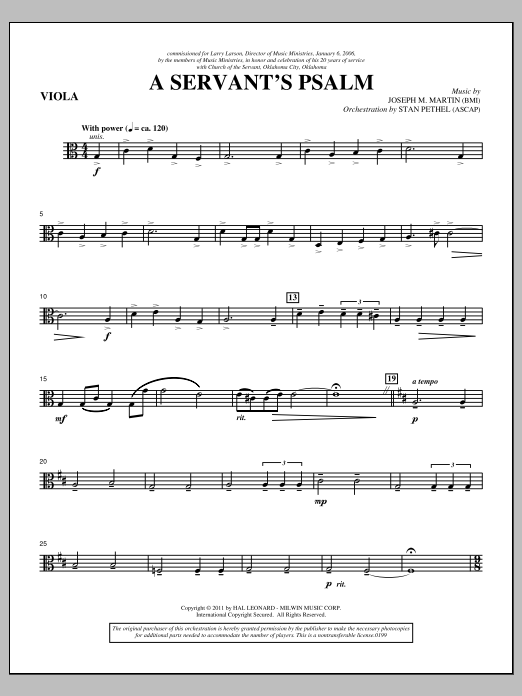Product picture to: A Servant's Psalm - Viola