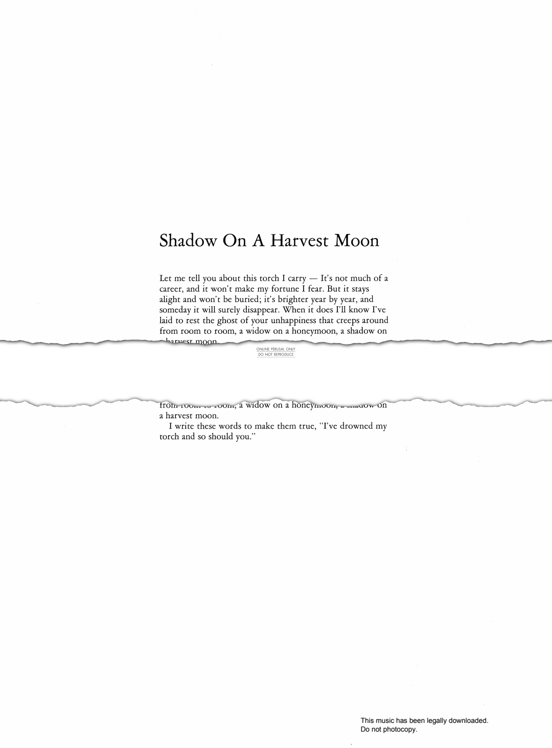 Product picture to: Shadow On A Harvest Moon