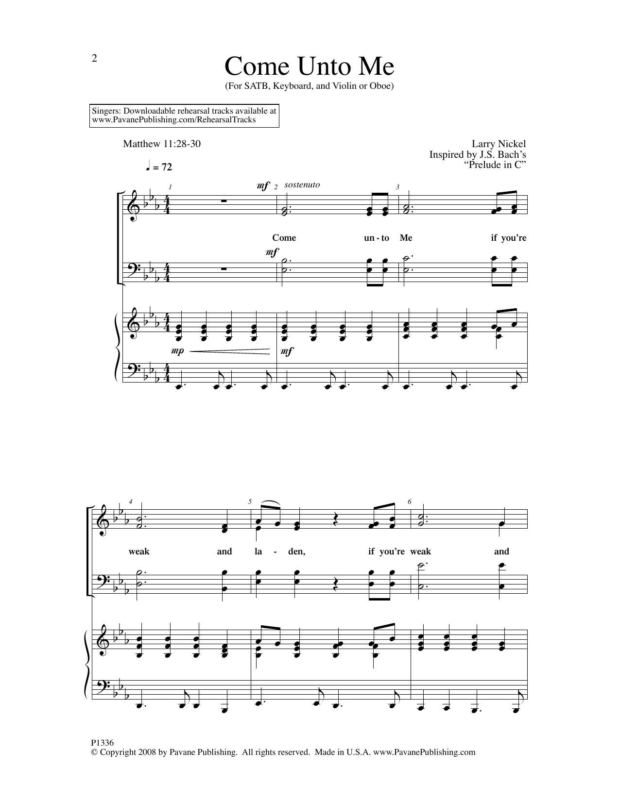 Produktbild zu: Come Unto Me