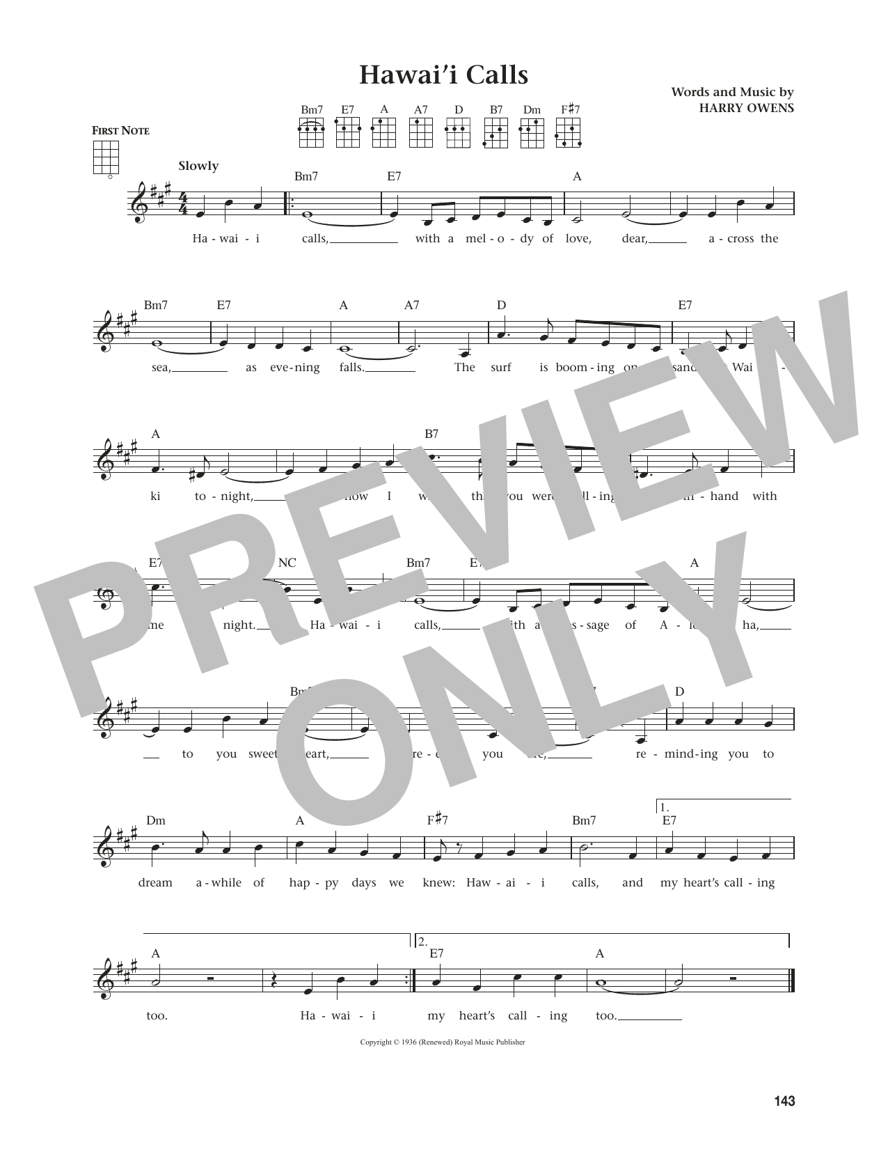 Produktgalerie: Seite 1 von 1 Hawai'i Calls (from The Daily Ukulele) (arr. Jim Beloff), Harry Owens, Ukulele