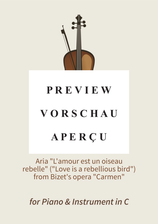 gallery: Habanera - Aria L´amour est un oiseau rebelle (Love is a rebellious bird)  from Bizet´s opera Carmen (Klavier + Instrument in C) , , )
