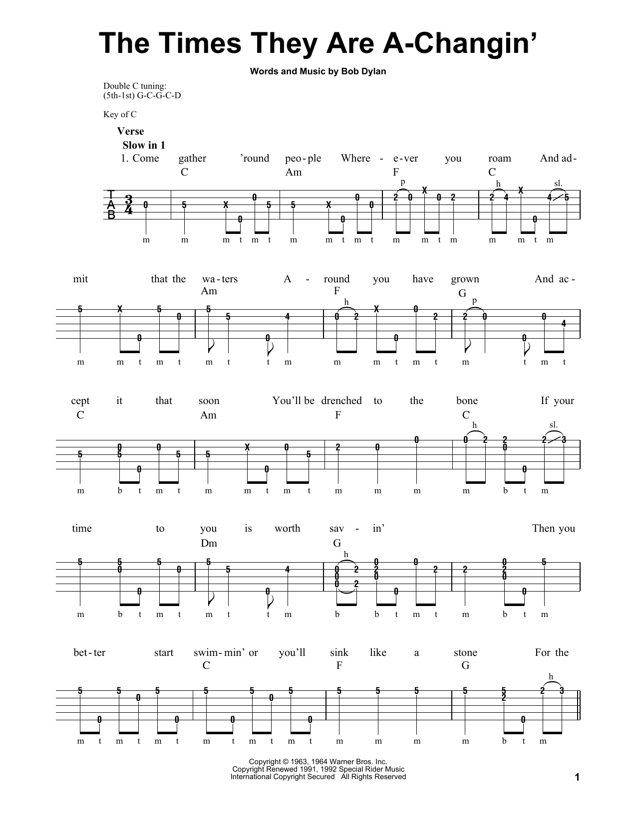 Produktgalerie: Seite 1 von 1 The Times They Are A-Changin', Bob Dylan, Banjo