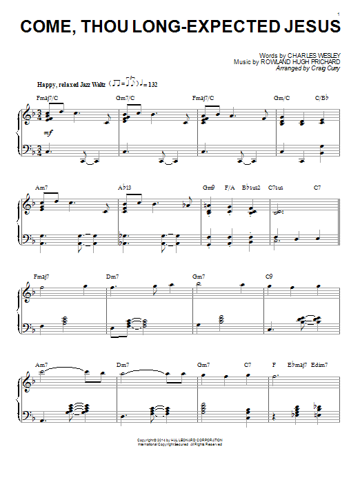 Produktbild zu: Come, Thou Long-Expected Jesus (arr. Craig Curry)