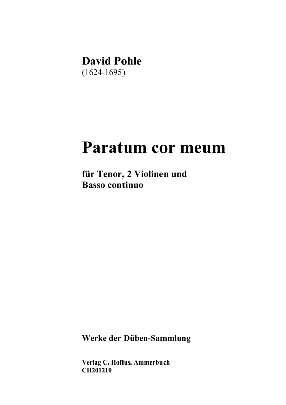 Produktbild zu: Paratum cor meumDavid Pohle