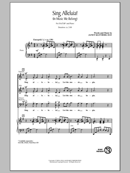 Produktbild zu: Sing Alleluia! (In Music We Belong)