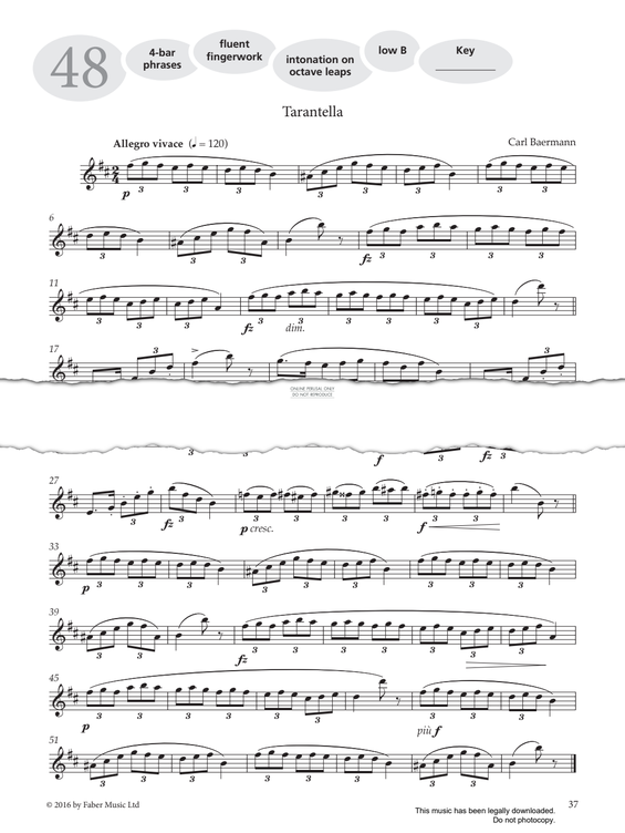 Product gallery: Page 1 of 1 Study No.48 'Tarantella' (from 'More Graded Studies For Saxophone Book One'), Carl Baermann