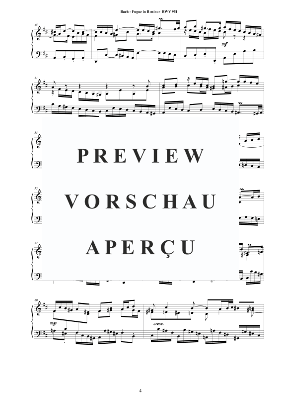Product gallery: Page 5 of 9 Fugue in B minor BWV 951, , Solo Piano
