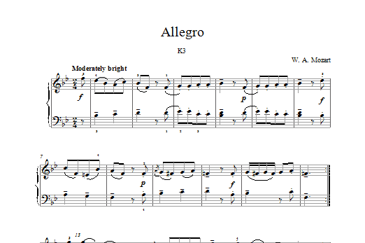 Product gallery: Page 1 of 1 Allegro K3, Wolfgang Amadeus Mozart