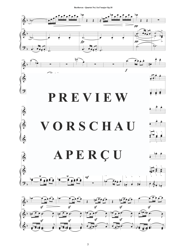 Produktgalerie: Seite 6 von 11 Quartet No.1 in F major Op.18 for Flute and Piano - Score and Part, , Querflöte und Klavier