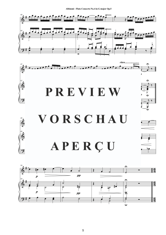 Product gallery: Page 6 of 11 Flute Concerto No.4 in G-Dur Op.5, , Flute and Piano/Harpsichord