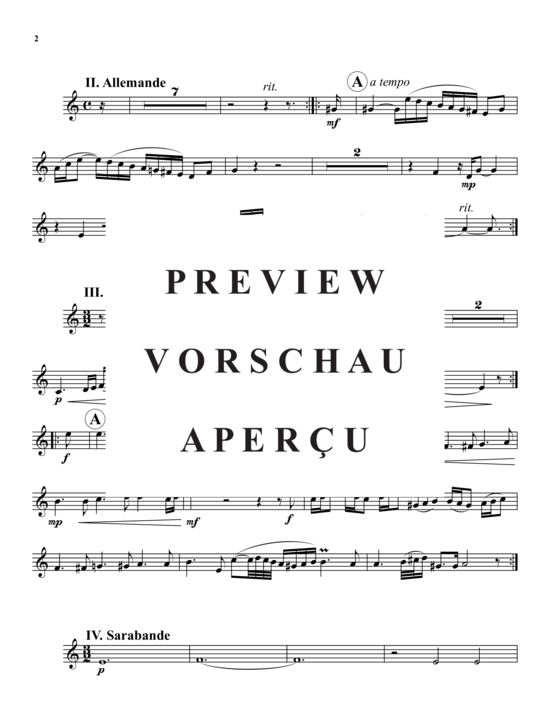 Produktgalerie: Seite 15 von 21 Suite Nr. 1 for Lute, BWV 996 , , (Blechbläser-Quintett)
