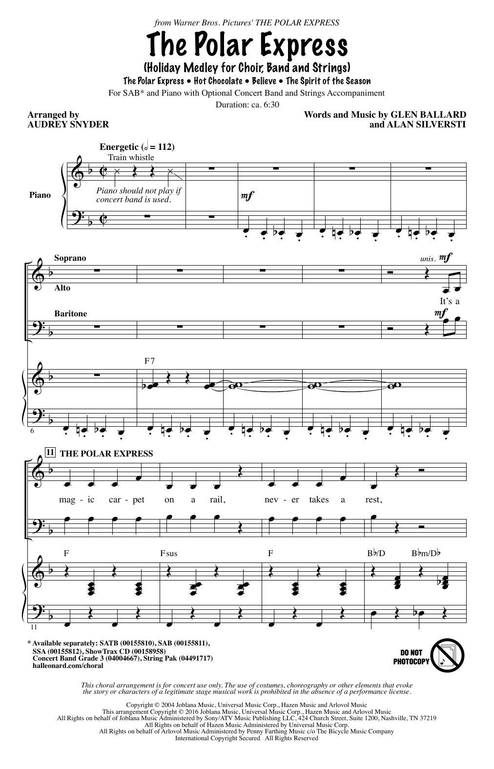 Produktbild zu: The Polar Express (Holiday Medley) (arr. Audrey Snyder)