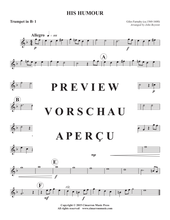 Produktgalerie: Seite 5 von 9 His Humour , , (Blechbläserquartett)