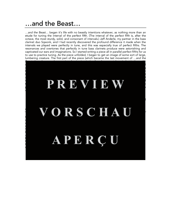 gallery: and the Beast shall Dance, , Bassklarinettenduett