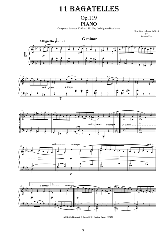 Produktgalerie: Seite 1 von 11 11 Bagatelles for Piano Op.119, , Klavier Solo