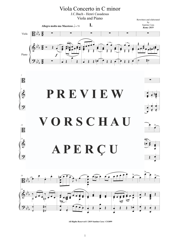 Produktgalerie: Seite 2 von 11 Viola Concerto in C minor, , Viola und Klavier