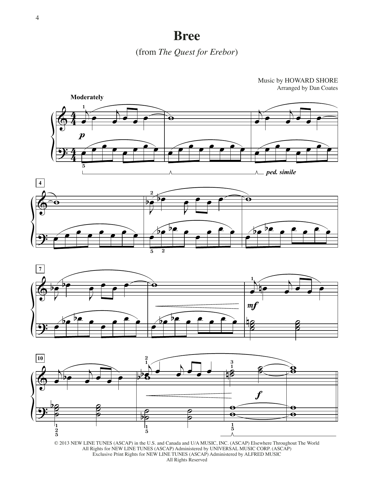 Produktbild zu: Bree (from The Hobbit: The Desolation of Smaug) (arr. Dan Coates)