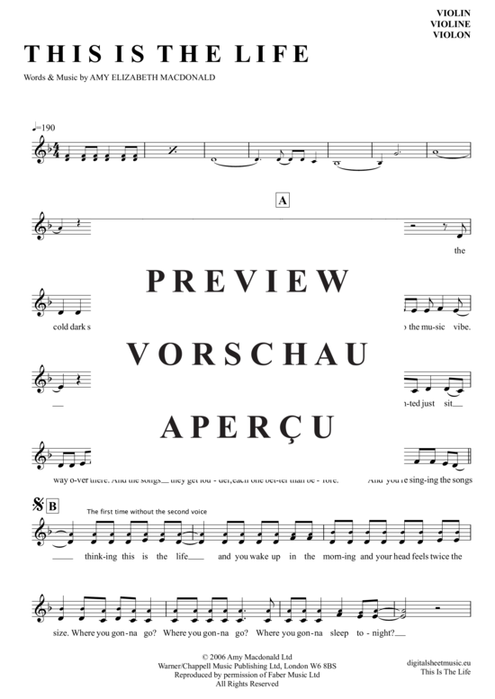 Product gallery: Page 2 of 4 This is the life , Macdonald, Amy, (violin)