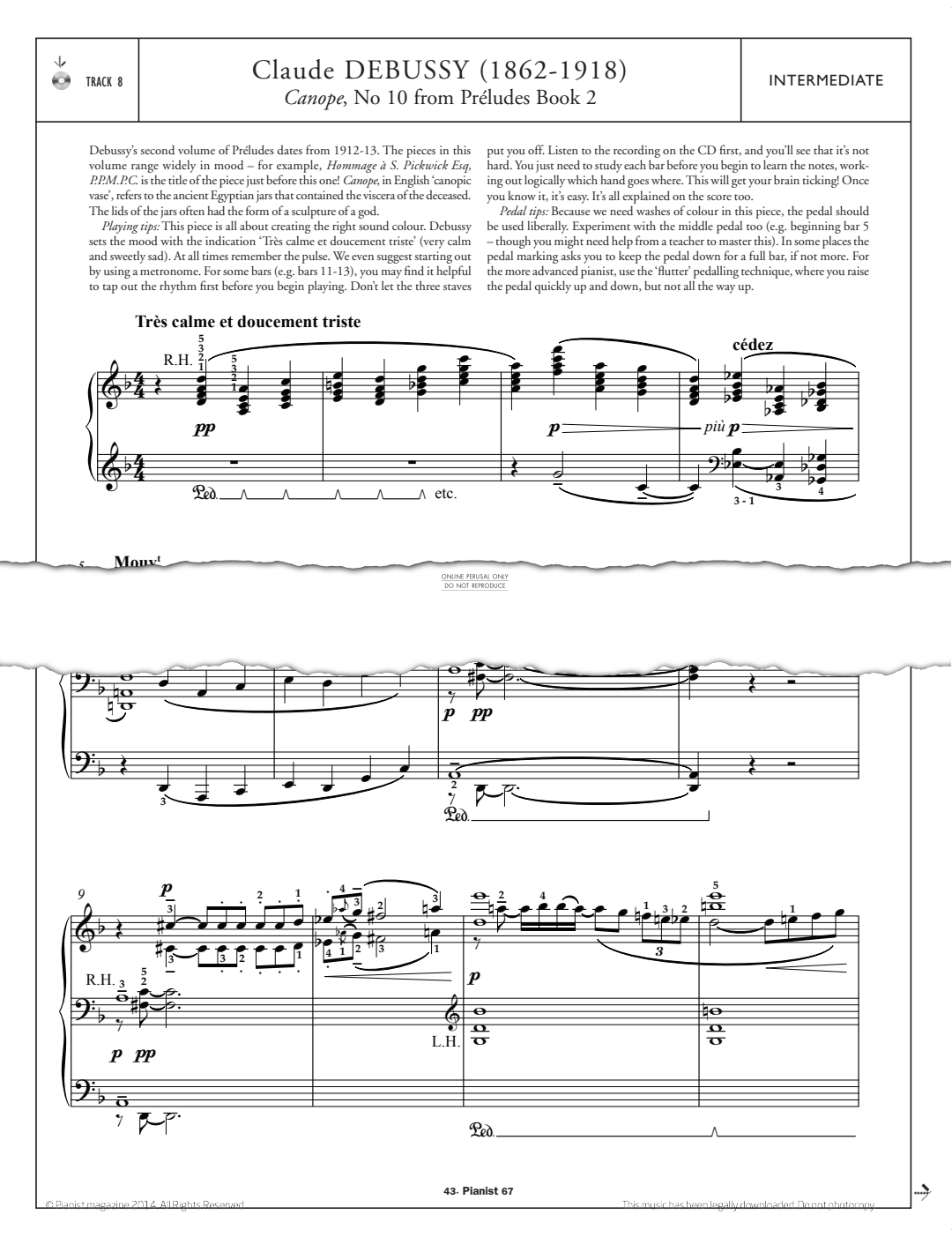 Product gallery: Page 1 of 1 Canope, No.10 from Préludes Book 2, Claude Debussy