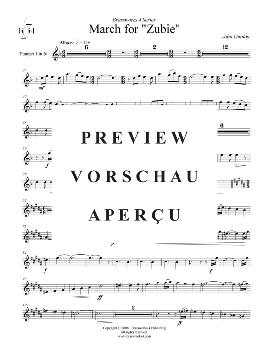 Produktgalerie: Seite 10 von 21 March for “Zubie” , , (Blechbläserquintett + Alternativ-St.)