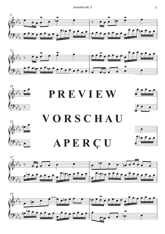 Produktgalerie: Seite 5 von 6 Invention Nr. 5 - BWV 776 , , Klavier Solo
