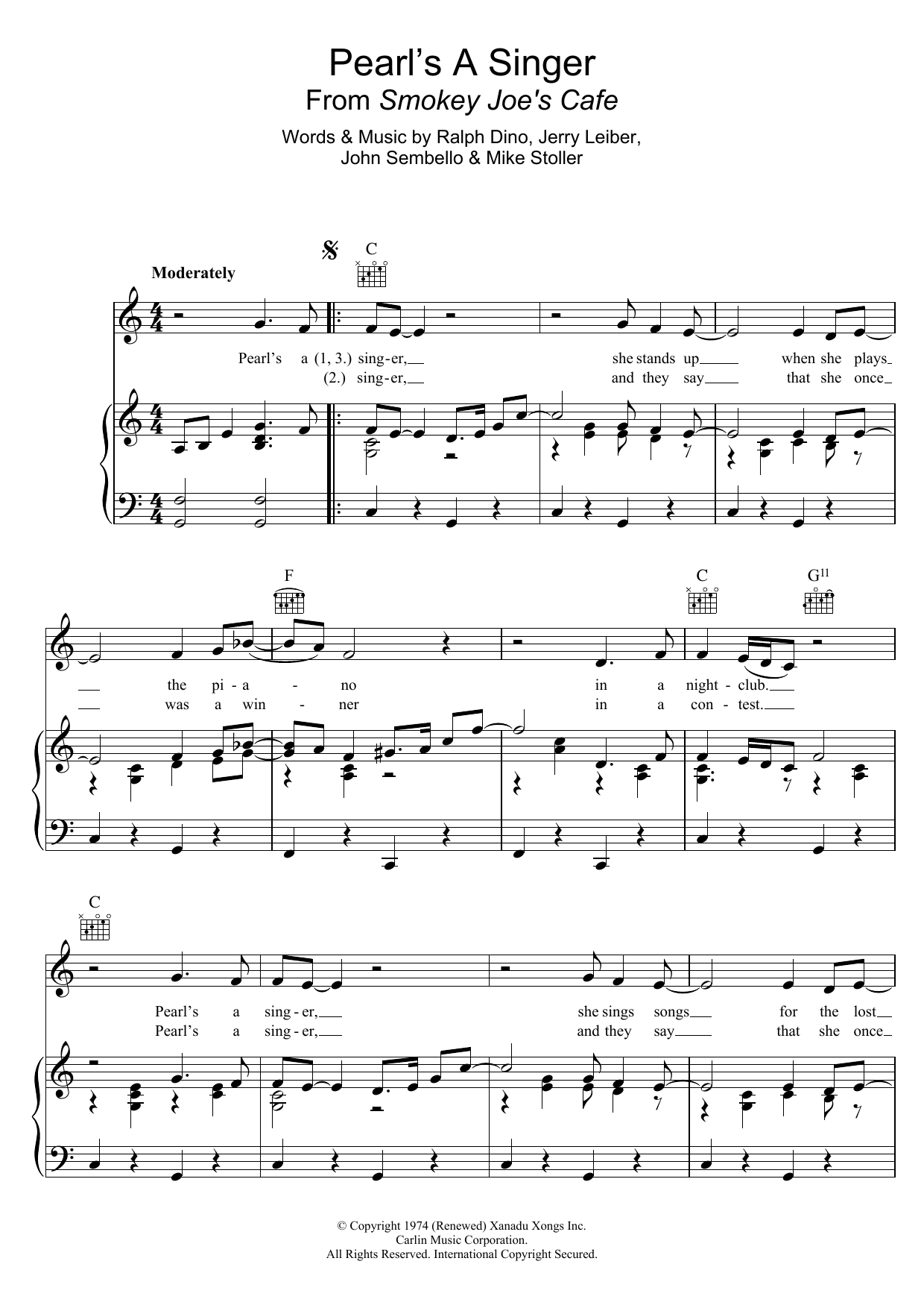 Produktbild zu: Pearl's A Singer (from 'Smokey Joe's Cafe')