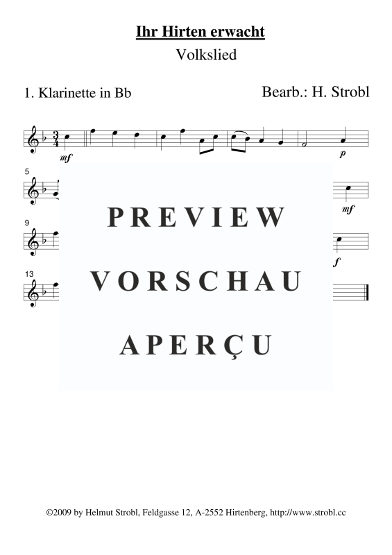 gallery: Ihr Hirten erwacht, , Klarinettenquartett