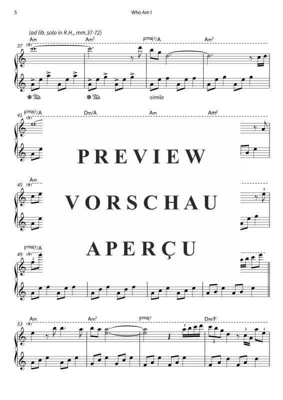Produktgalerie: Seite 7 von 11 Who Am I, , Klavier Solo