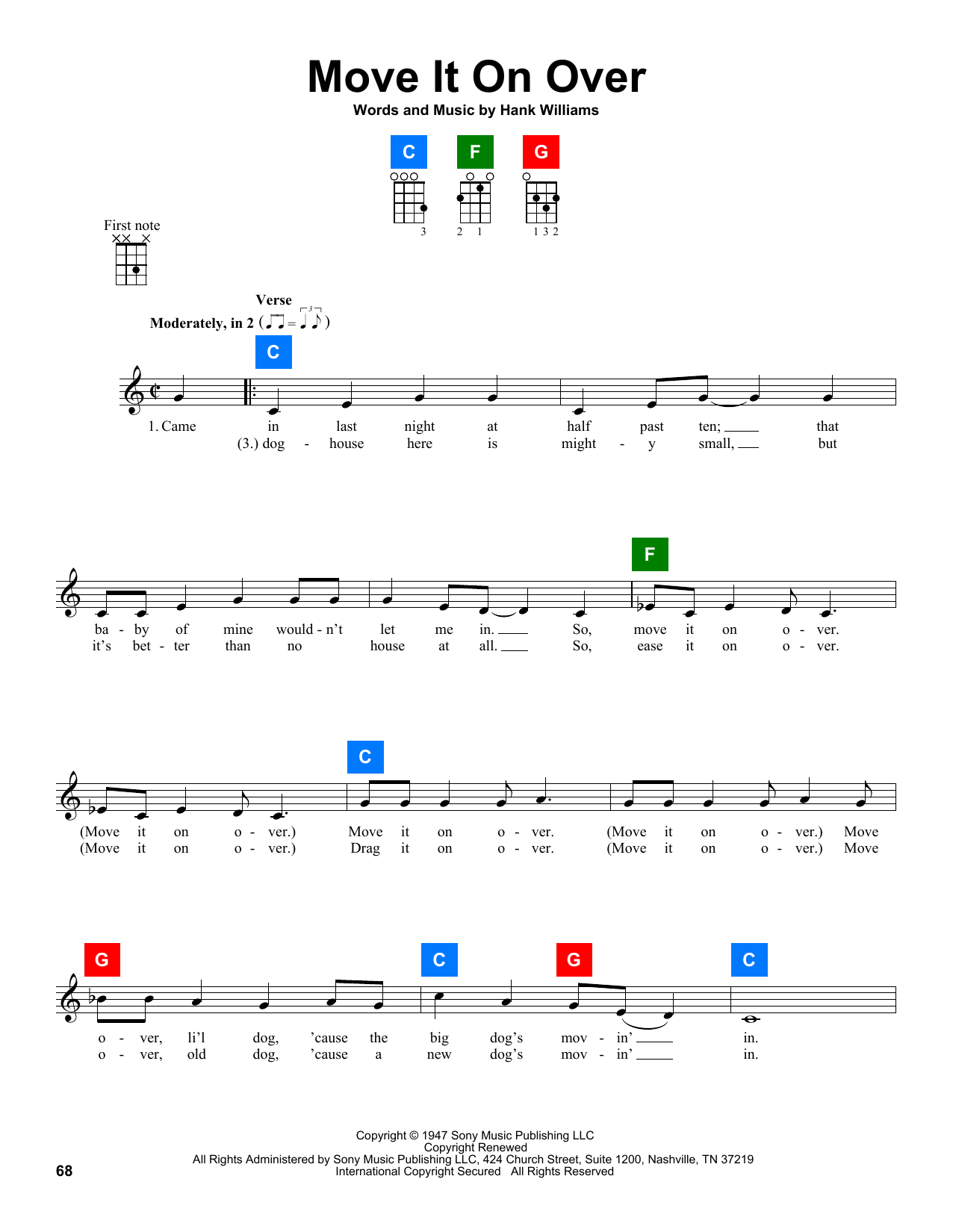 Product gallery: Page 1 of 1 Move It On Over, Hank Williams