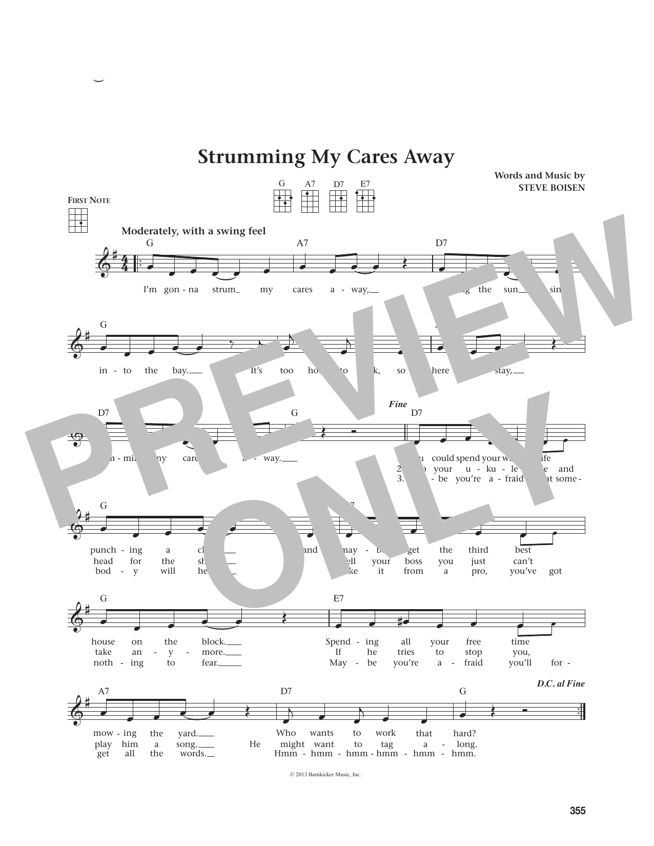 Produktgalerie: Seite 1 von 1 Strumming My Cares Away (from The Daily Ukulele) (arr. Jim Beloff), Steve Boisen, Ukulele