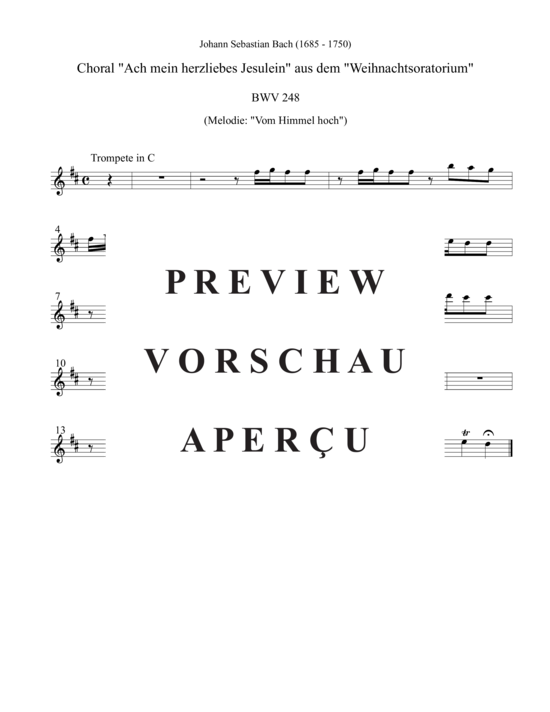 Produktgalerie: Seite 4 von 5 Ach mein herzliebes Jesulein (Orgel + Stimme in C und B) , ,  (Trompete + Orgel)