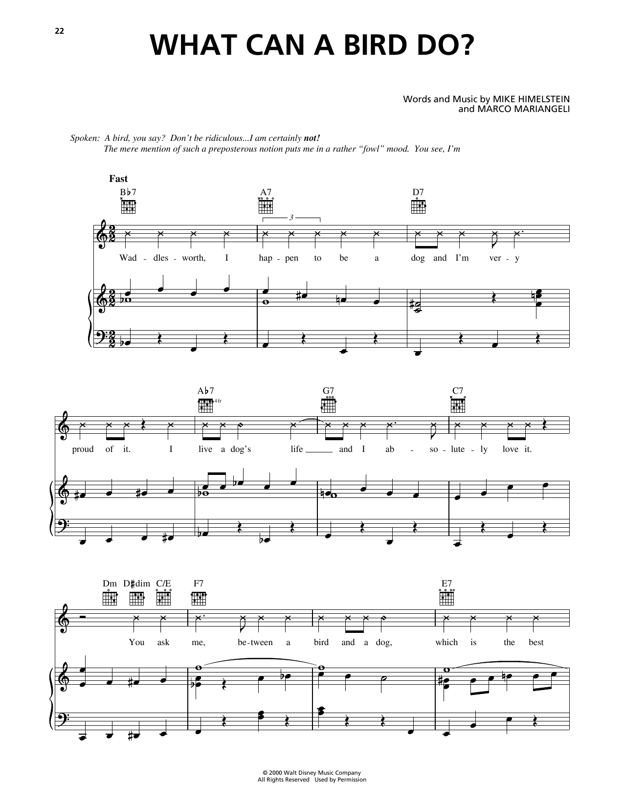 Produktgalerie: Seite 1 von 1 What Can A Bird Do? (from 102 Dalmatians), Mike Himelstein, Gesang, Gitarre, Klavier