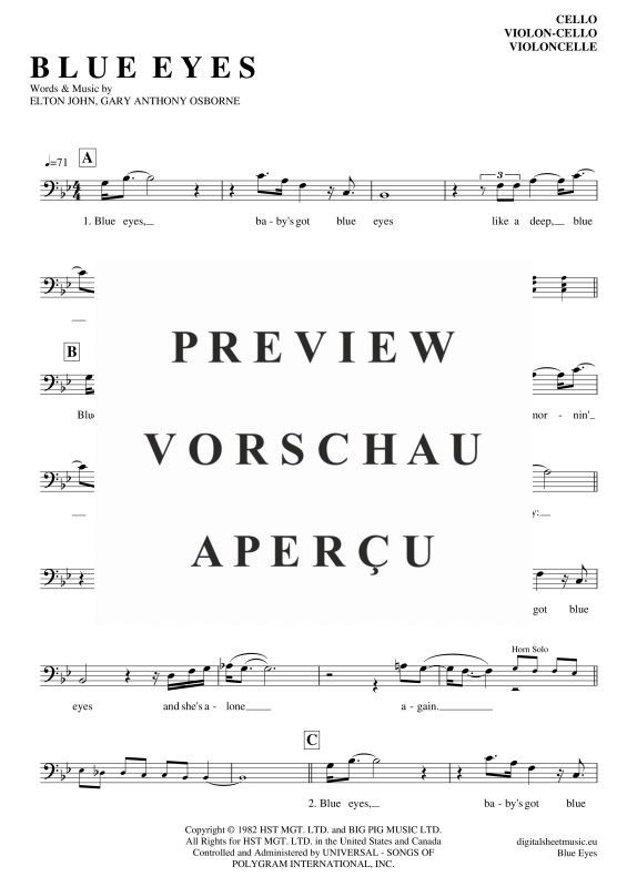 Produktgalerie: Seite 2 von 3 Blue Eyes, John, Eltom, (Violoncello)