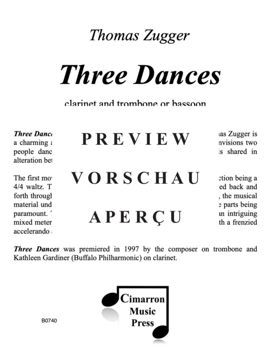 Product gallery: Page 2 of 21 Three Dances , , (clarinet and trombone)