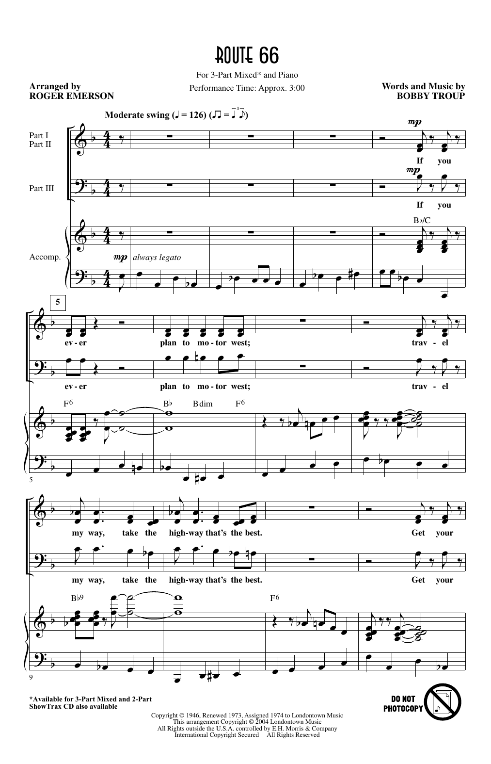 Product picture to: Route 66 (arr. Roger Emerson)