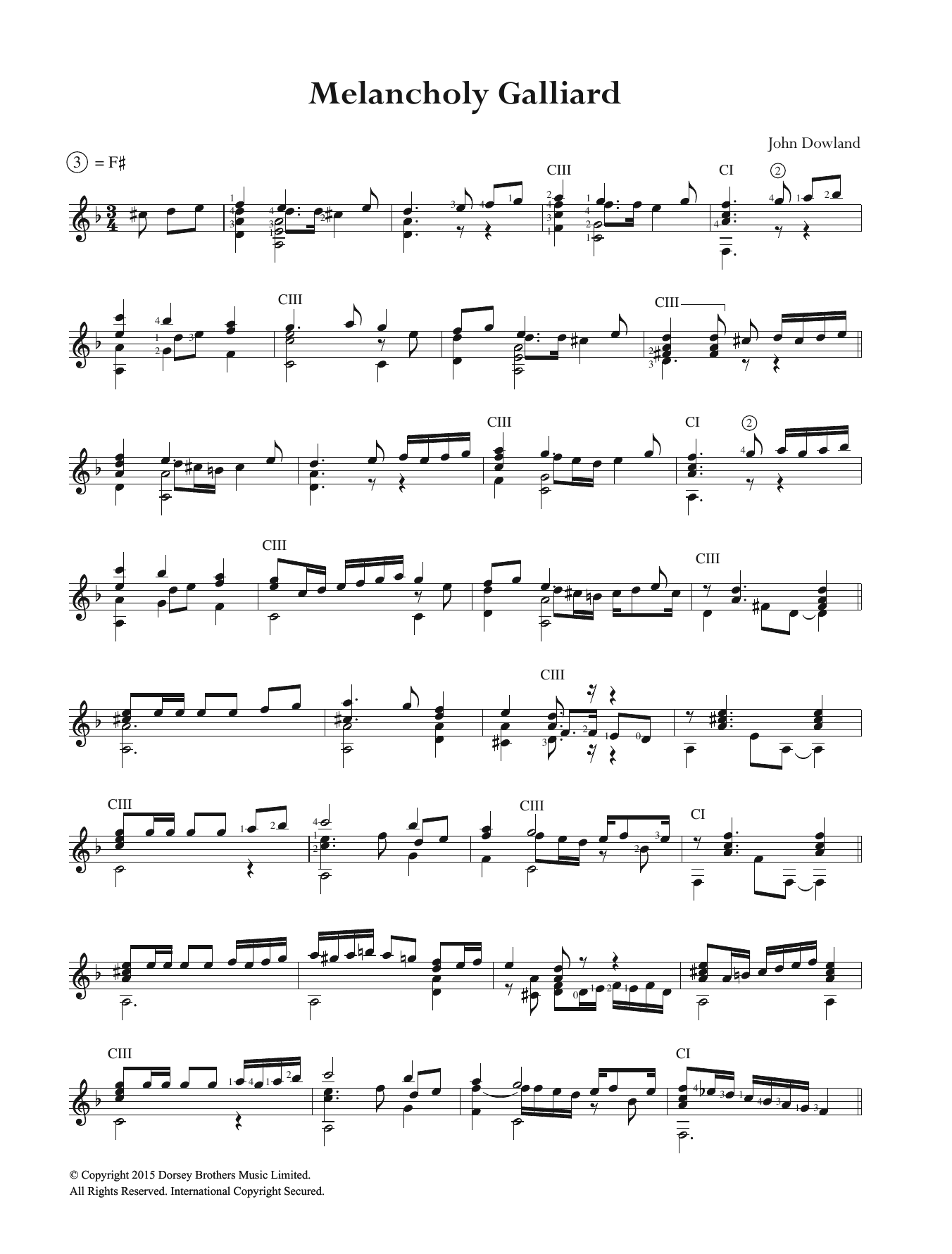 Product gallery: Page 1 of 1 Melancholy Galliard, John Dowland
