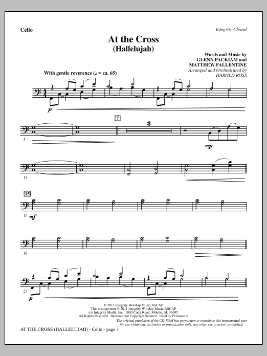 Produktgalerie: Seite 1 von 1 At The Cross (Hallelujah) - Cello, Harold Ross, Chor