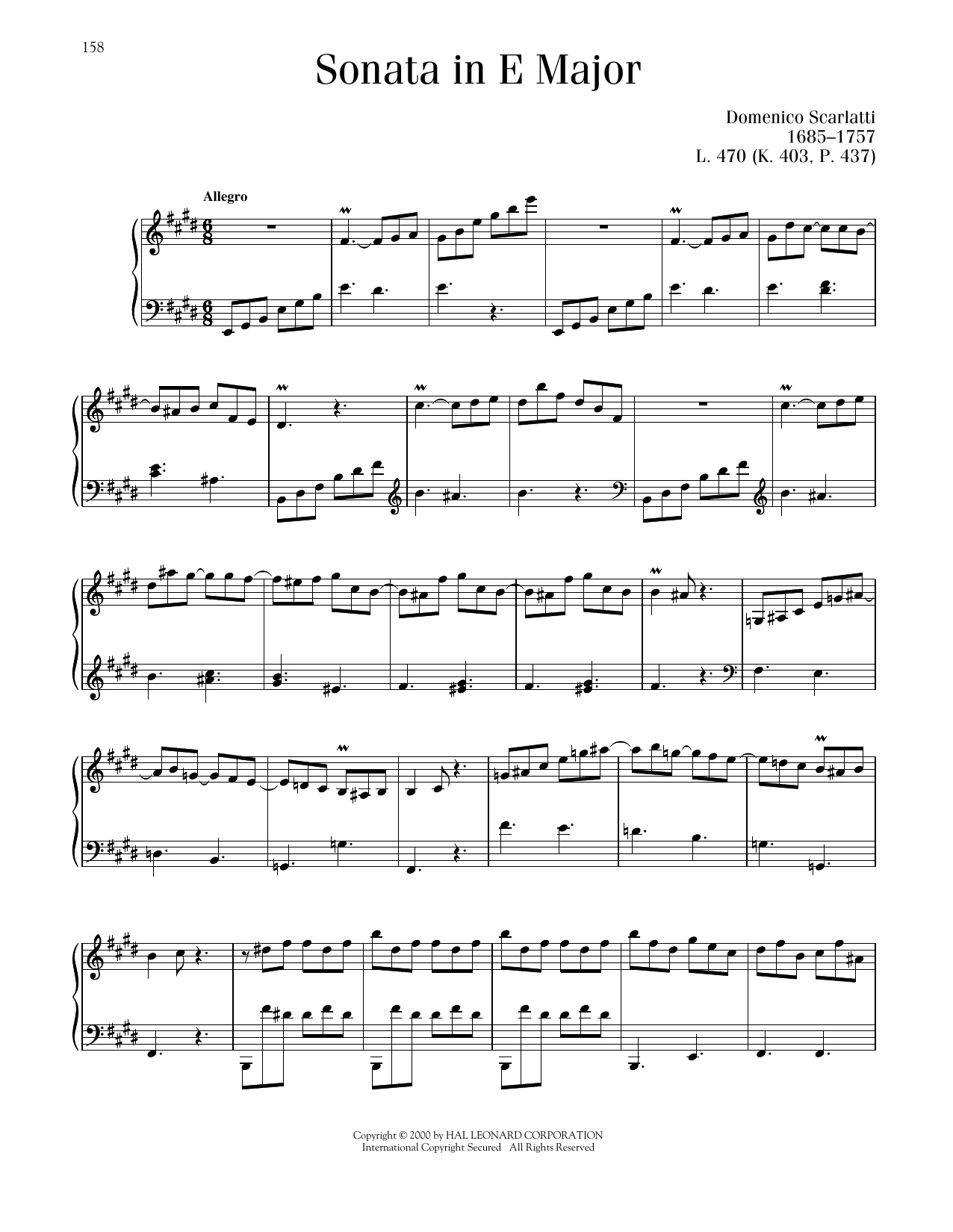 Product picture to: Sonata In E Major, K. 403