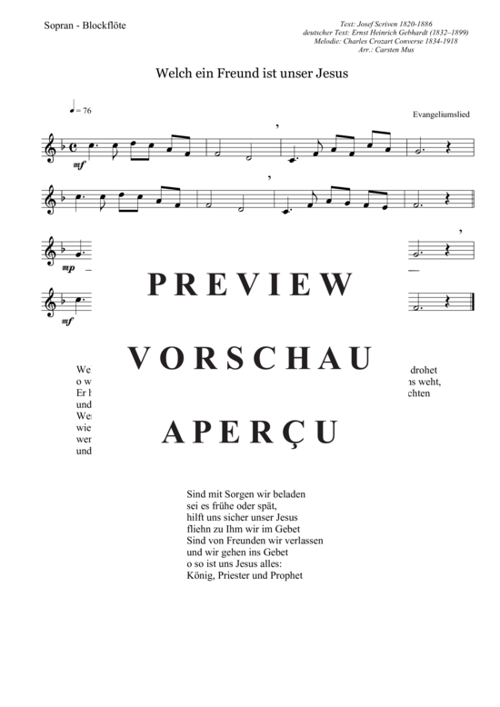 Product picture to: Welch ein Freund ist unser Jesus Evangeliumslied
