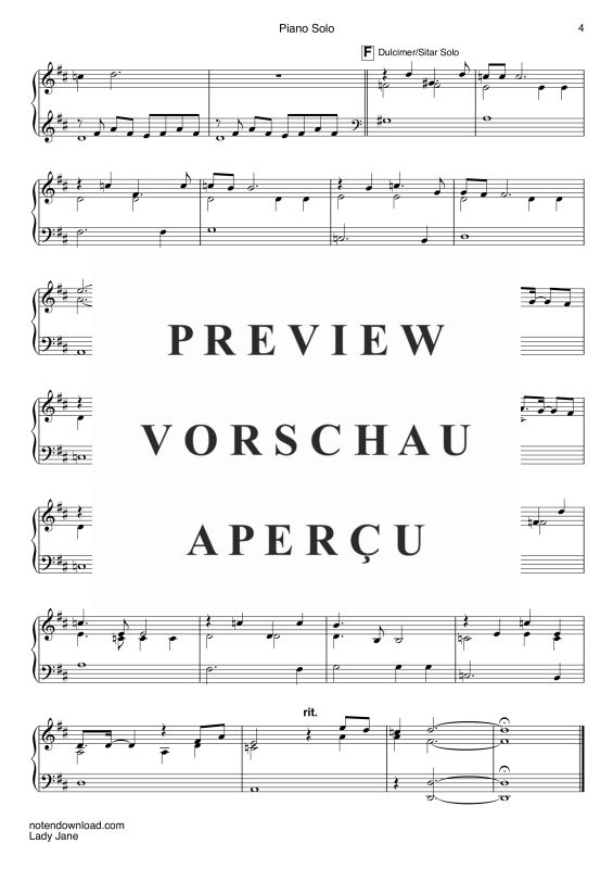 gallery: Lady Jane, Rolling Stones, The, Klavier einfach