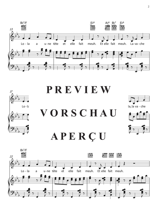 Produktgalerie: Seite 5 von 6 La Vache Lola, , (Gesang + Klavier, Gitarre)
