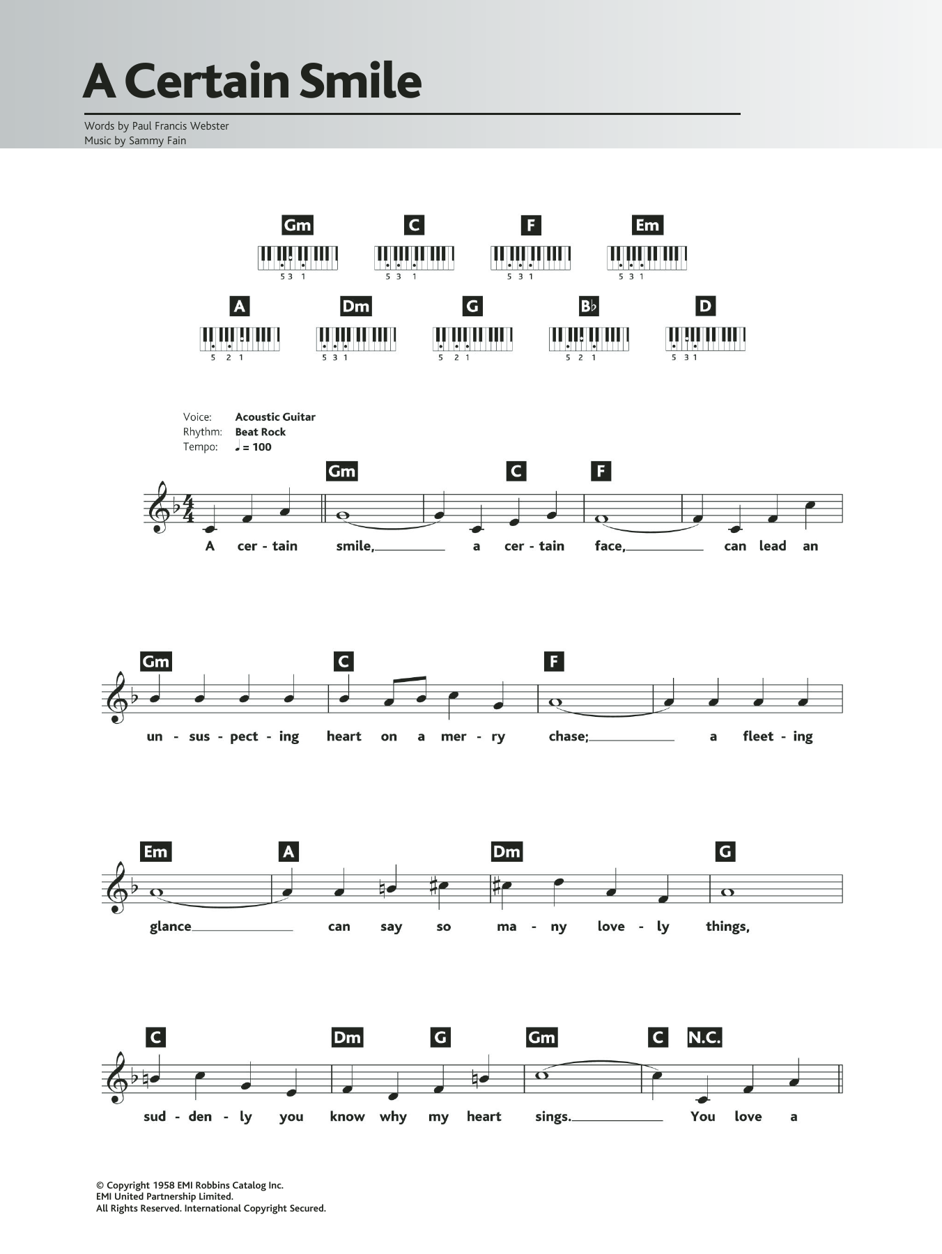 Produktgalerie: Seite 1 von 1 A Certain Smile, Johnny Mathis, Klavier