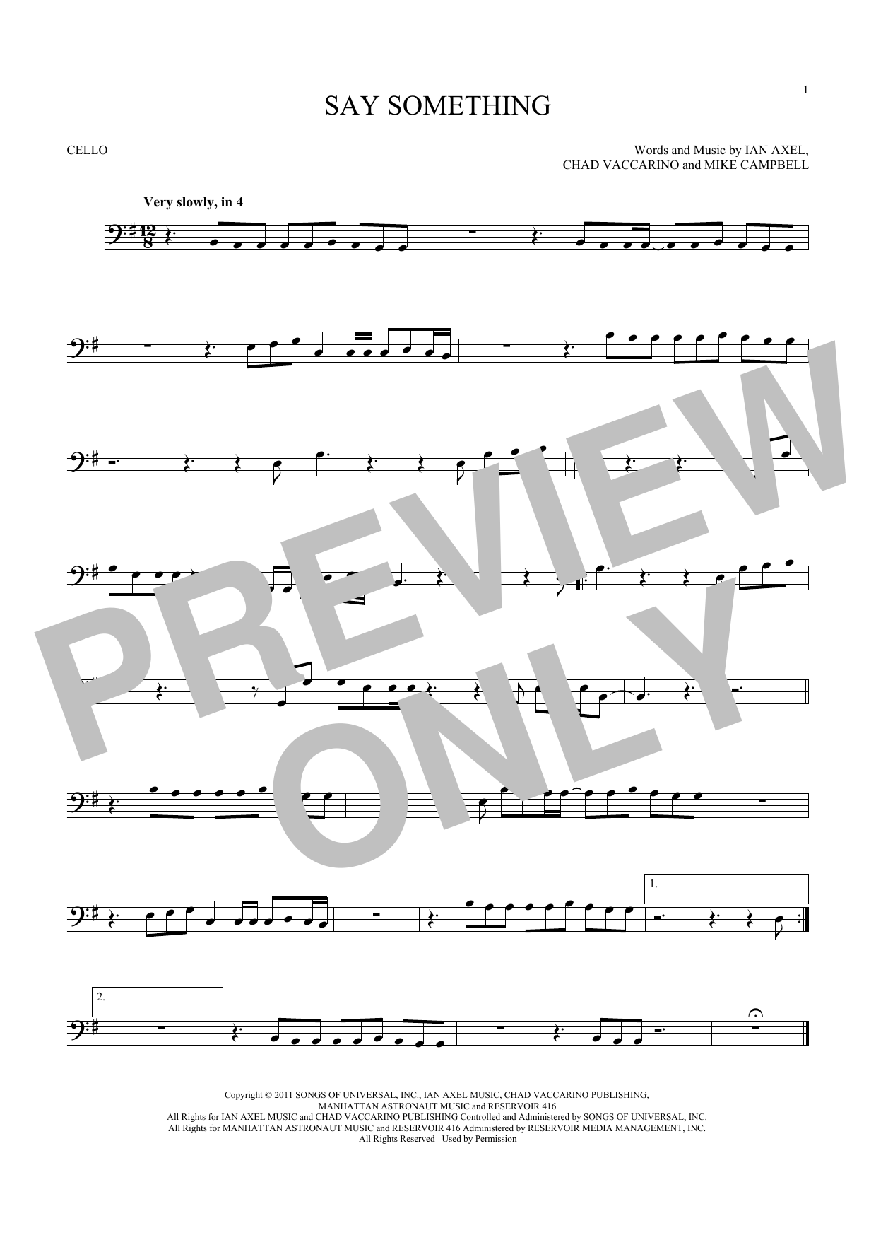 Produktgalerie: Seite 1 von 1 Say Something, A Great Big World, Violoncello