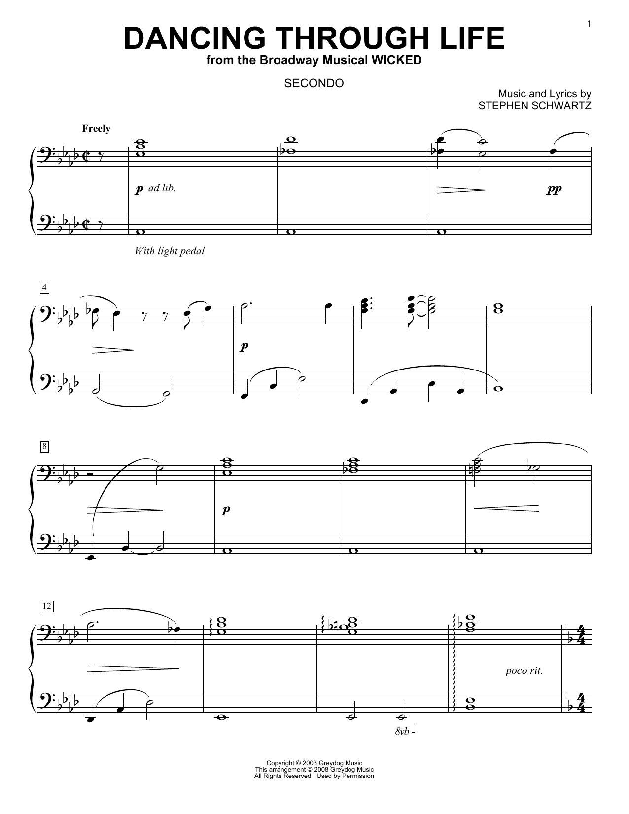 Produktbild zu: Dancing Through Life (from Wicked) (arr. Carol Klose)