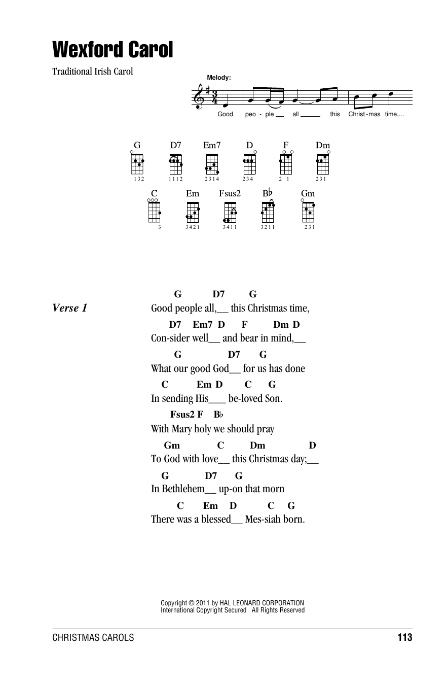 Product gallery: Page 1 of 1 Wexford Carol, Traditional Irish Carol